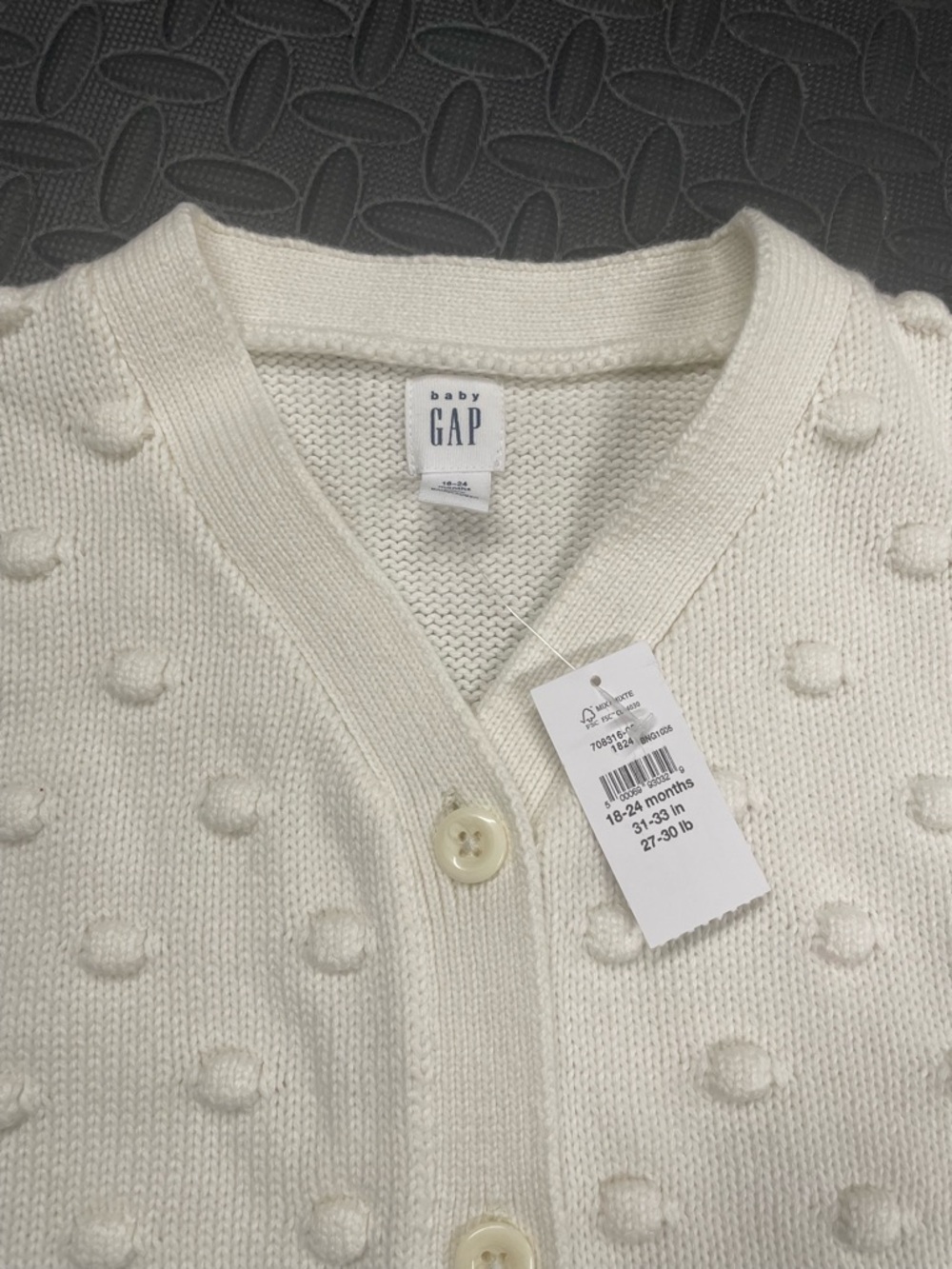 GAP Baby Cream Dot Knit Cardigan